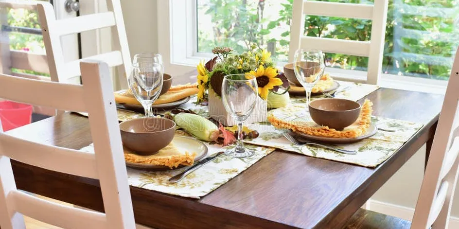 Rustic family dinner table